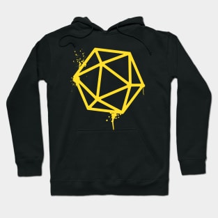 D20 Dice Yellow Tabletop RPG Gaming Hoodie